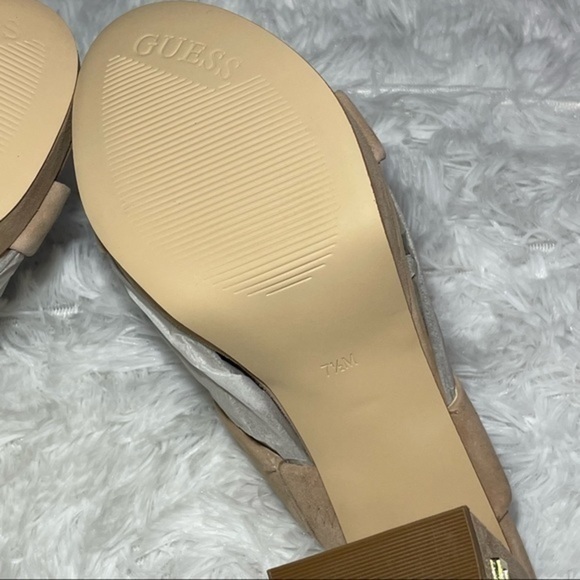 GUESS Taupe Blubell Suede Platform Slide 7.5 - Picture 10 of 16